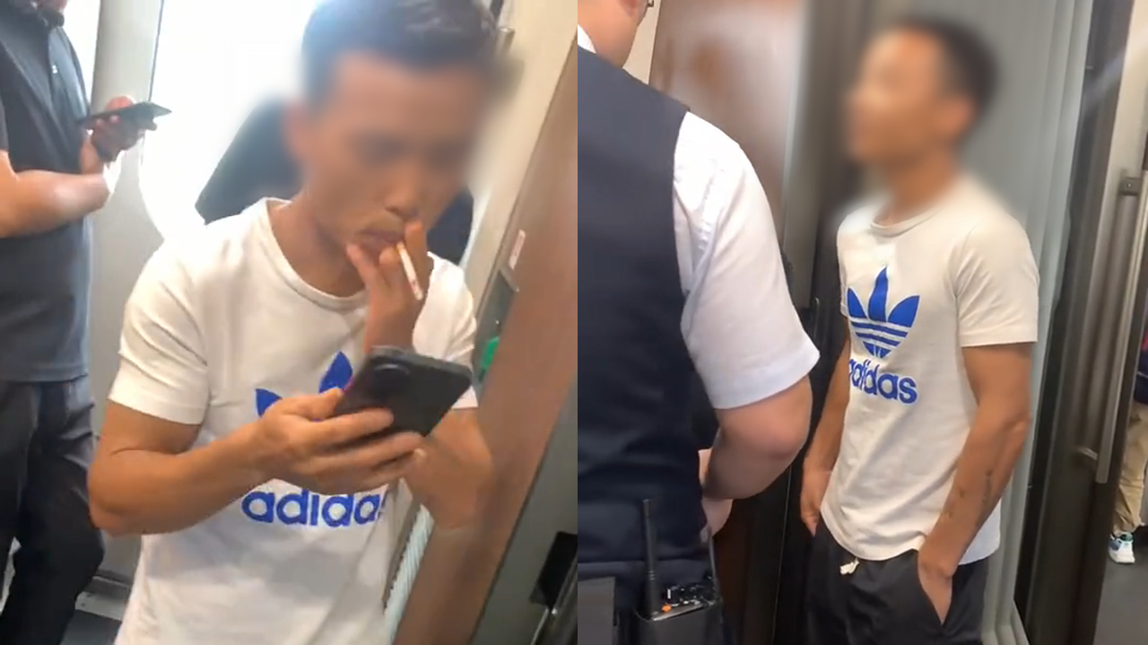 离谱！男子为在高铁上抽烟 竟把卫生间内的烟雾报警器拆了